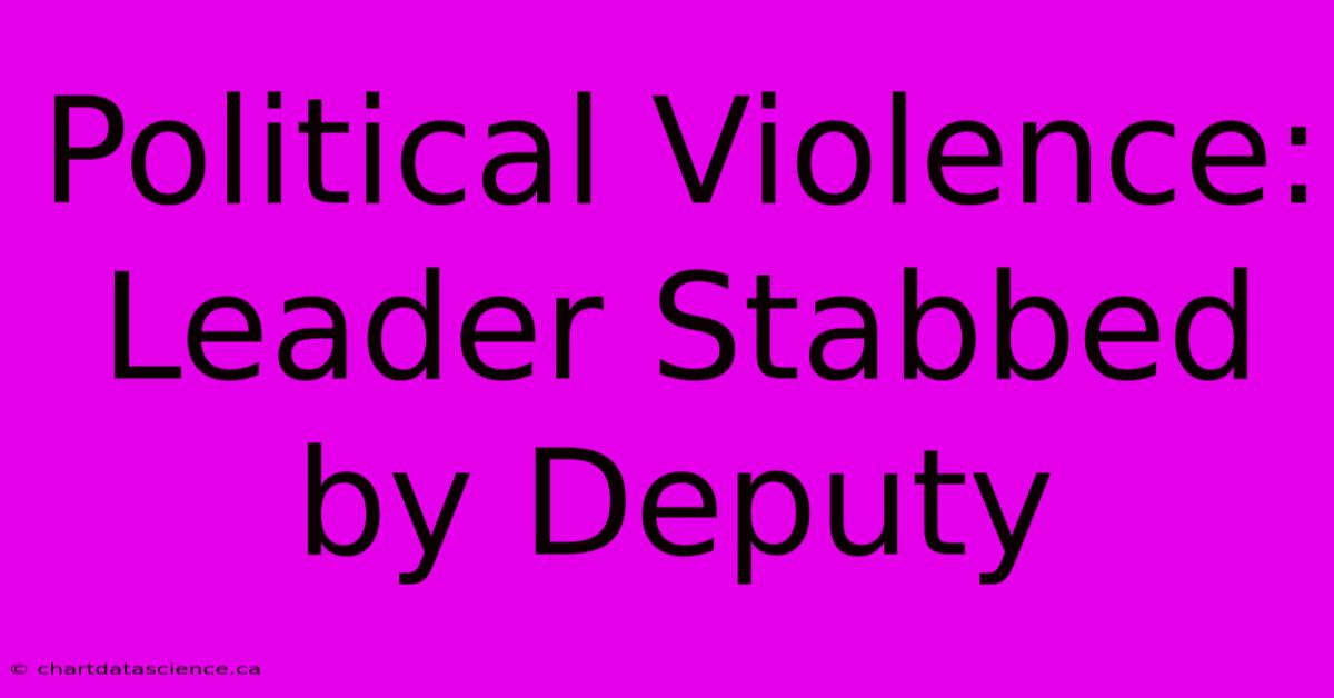 Political Violence: Leader Stabbed By Deputy