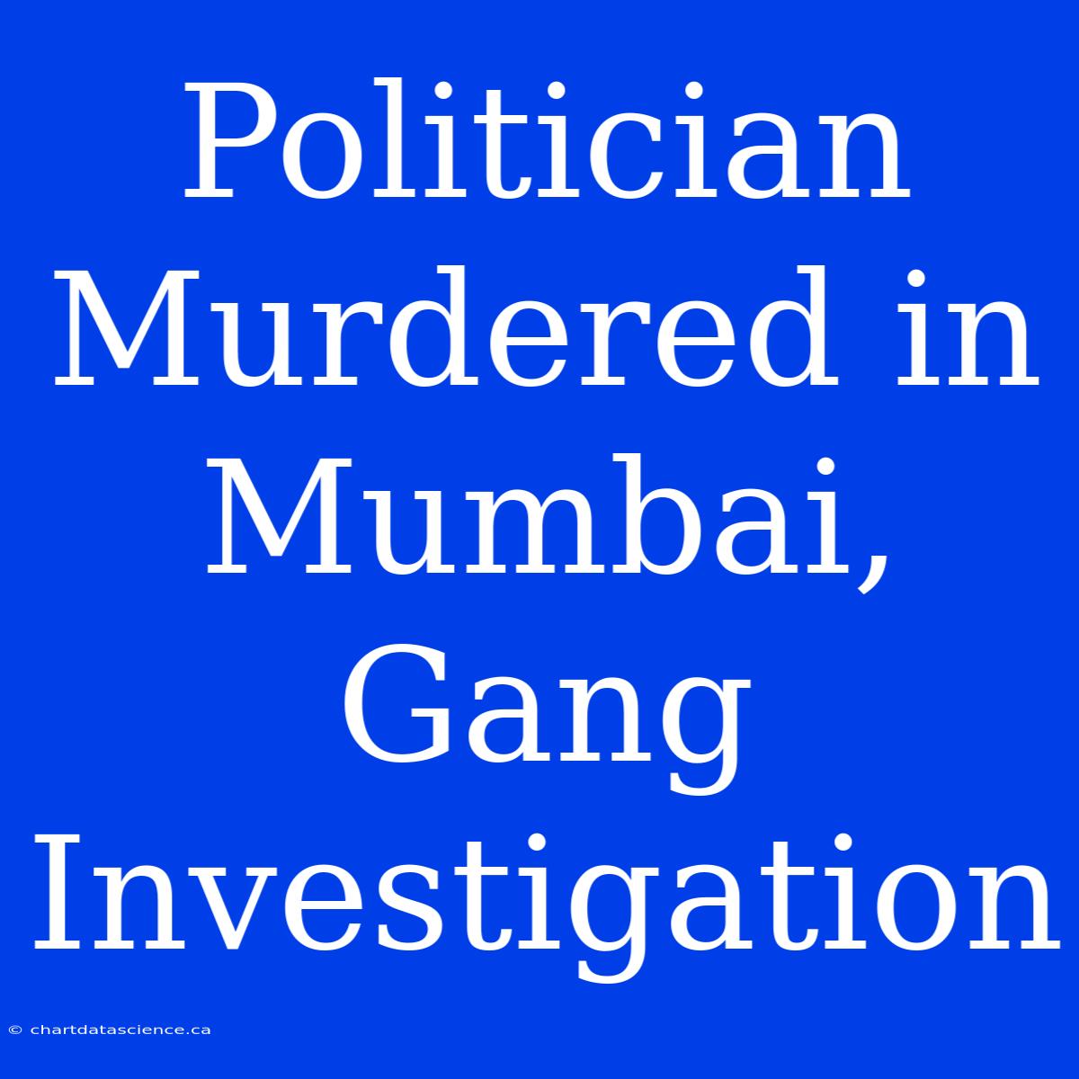 Politician Murdered In Mumbai, Gang Investigation