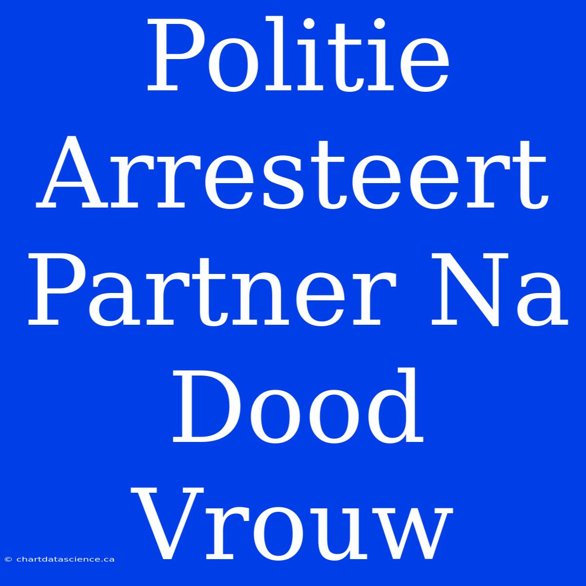 Politie Arresteert Partner Na Dood Vrouw