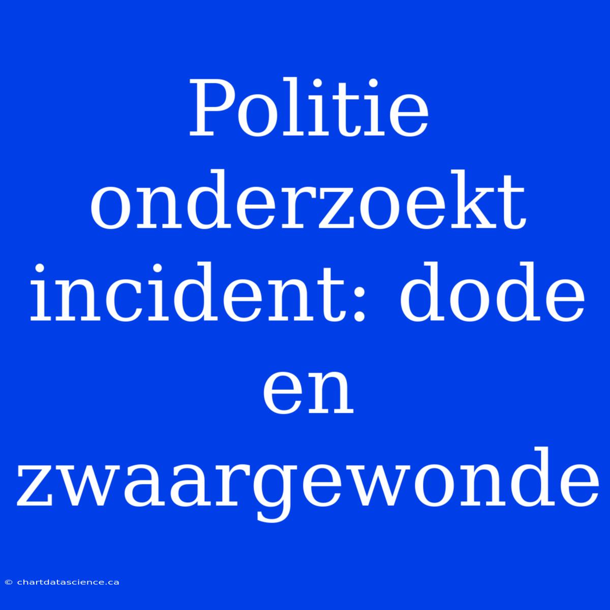 Politie Onderzoekt Incident: Dode En Zwaargewonde