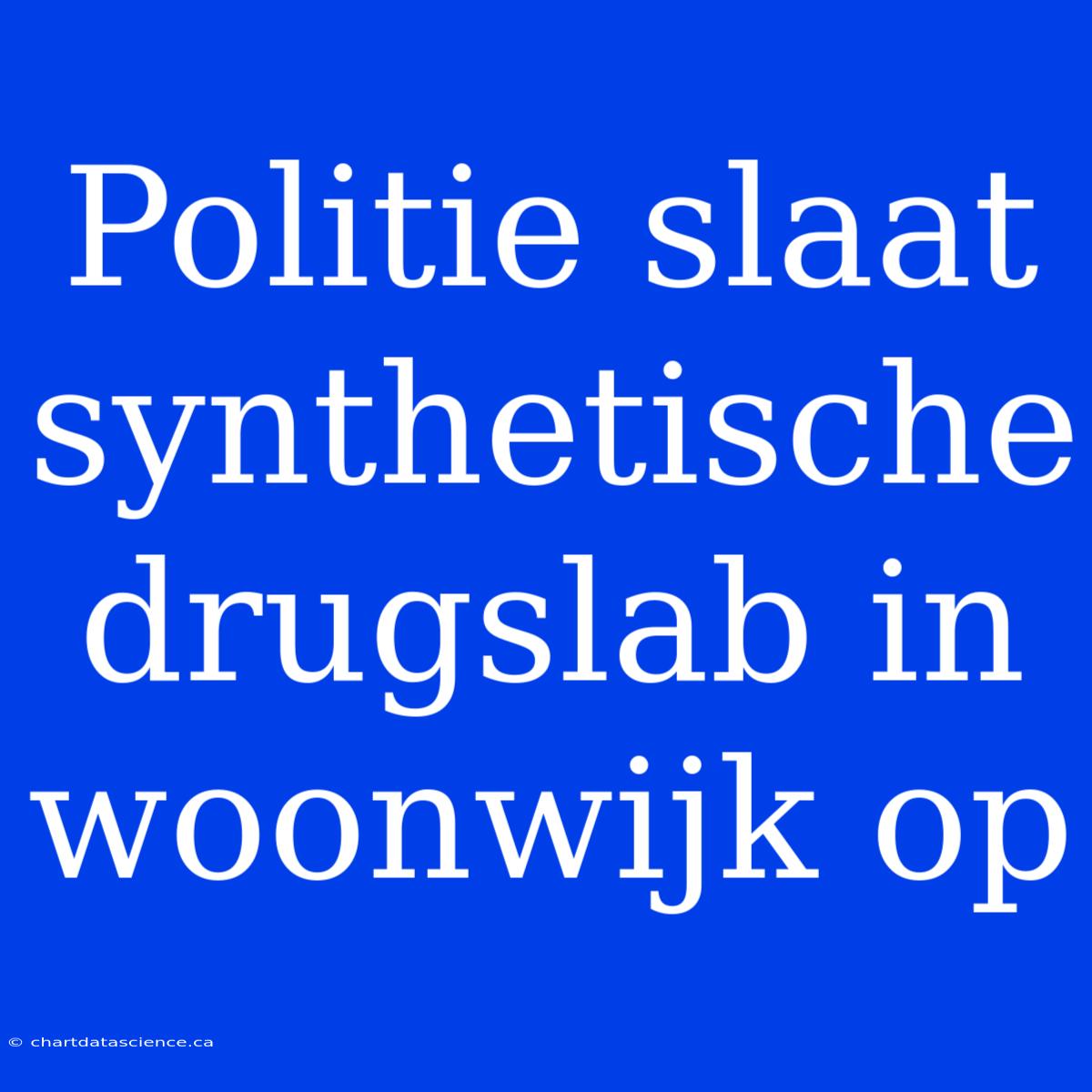 Politie Slaat Synthetische Drugslab In Woonwijk Op