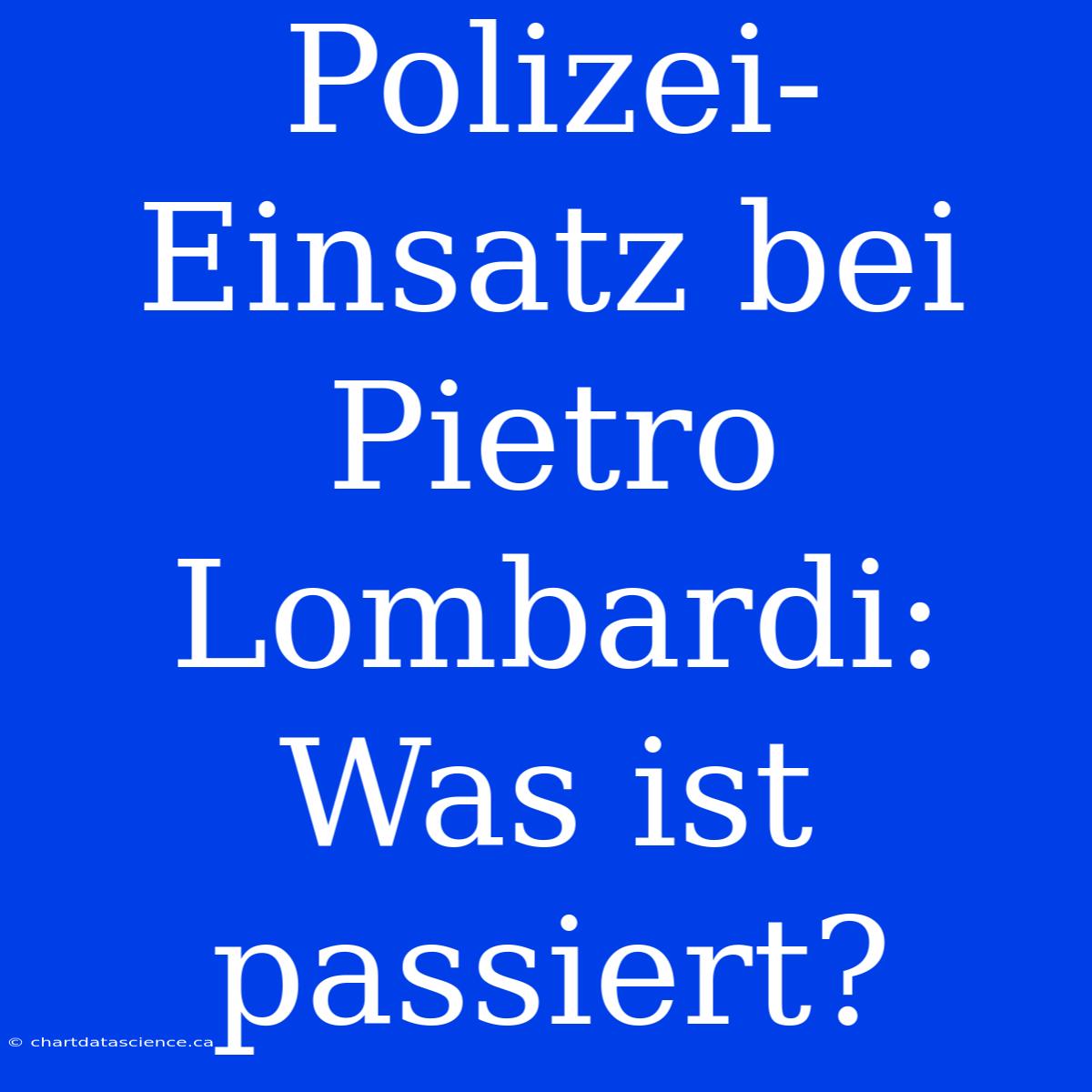 Polizei-Einsatz Bei Pietro Lombardi: Was Ist Passiert?