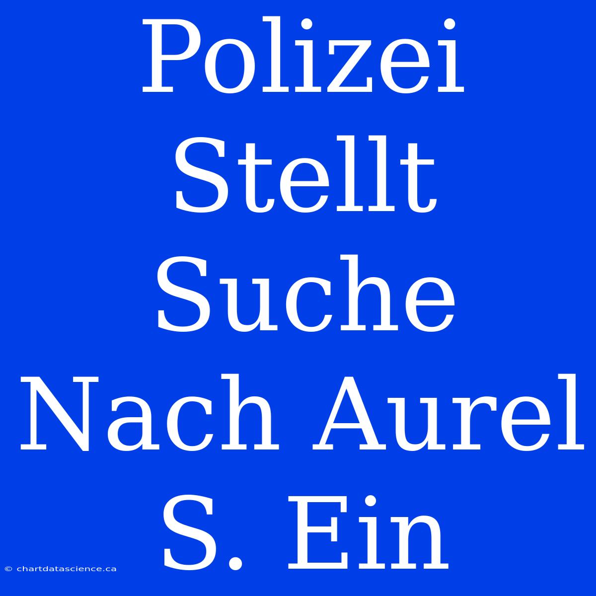 Polizei Stellt Suche Nach Aurel S. Ein