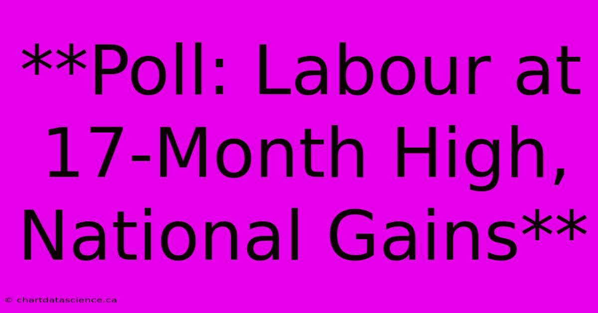 **Poll: Labour At 17-Month High, National Gains**