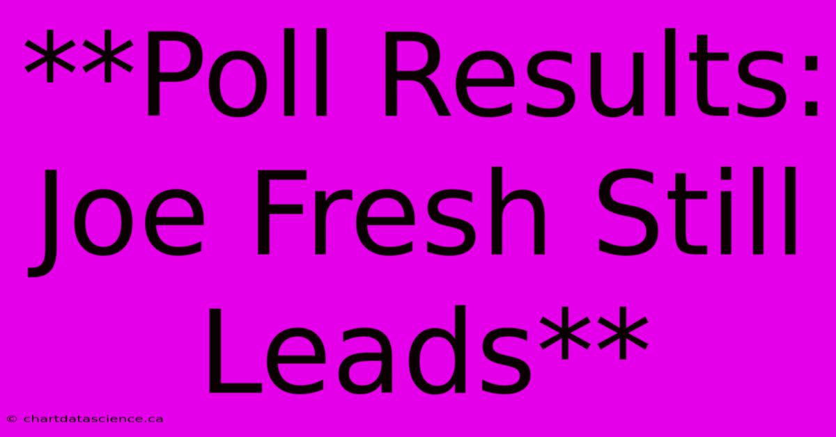 **Poll Results: Joe Fresh Still Leads**