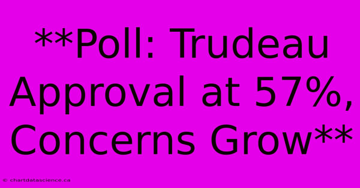 **Poll: Trudeau Approval At 57%, Concerns Grow** 