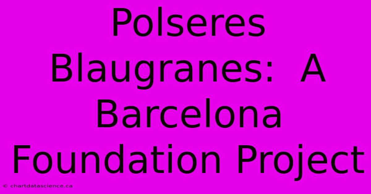 Polseres Blaugranes:  A Barcelona Foundation Project