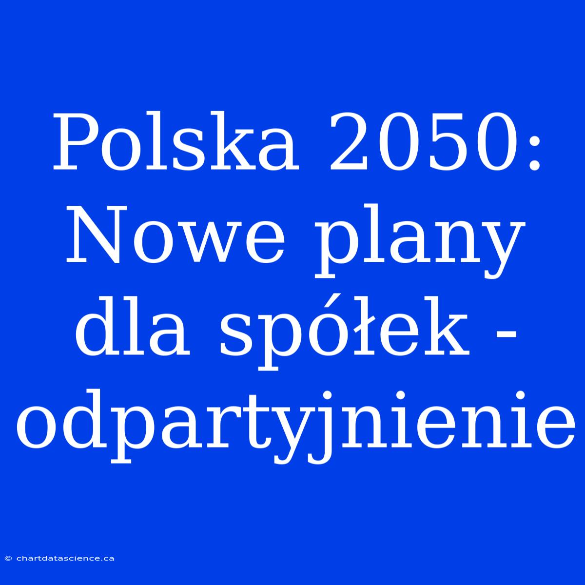 Polska 2050: Nowe Plany Dla Spółek - Odpartyjnienie