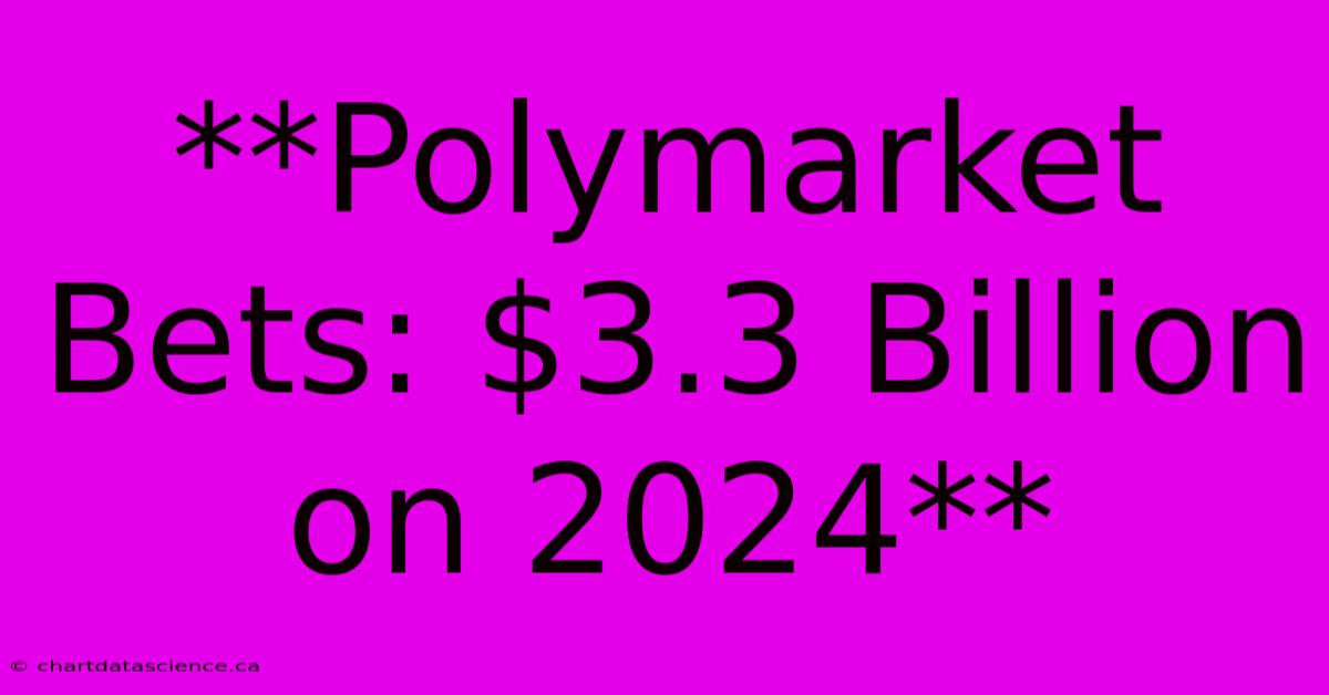 **Polymarket Bets: $3.3 Billion On 2024**