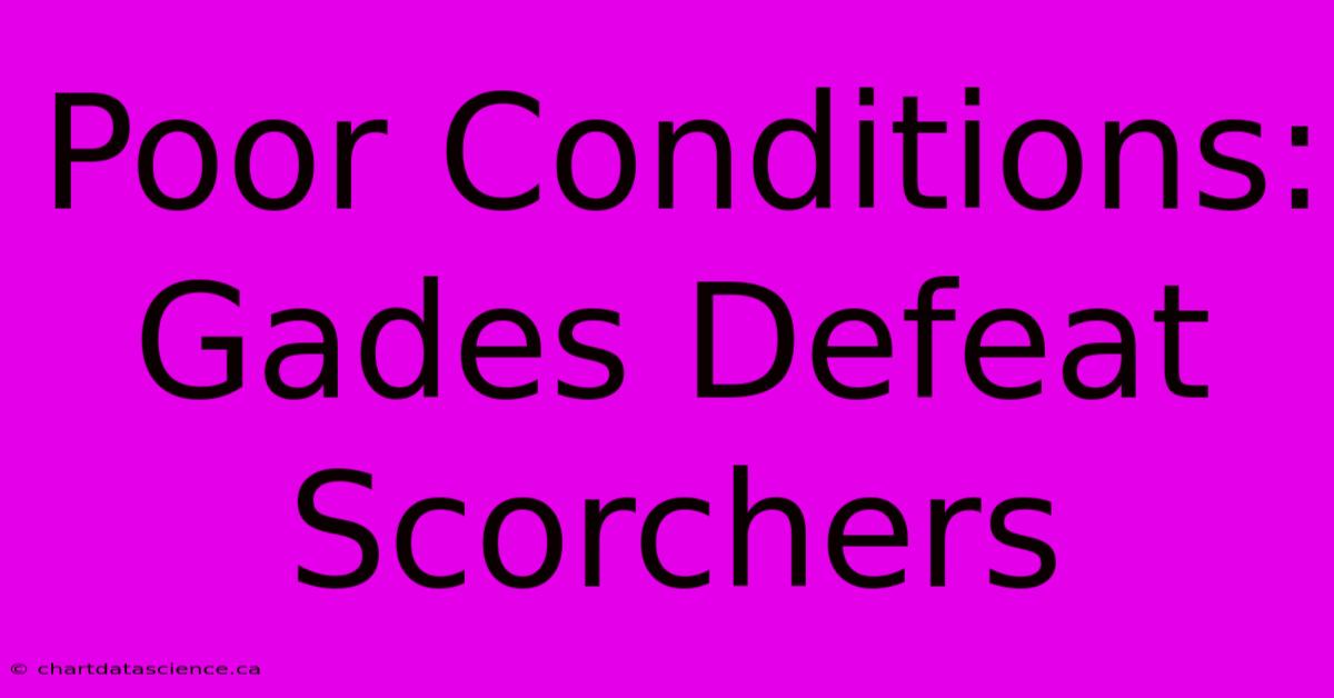 Poor Conditions: Gades Defeat Scorchers