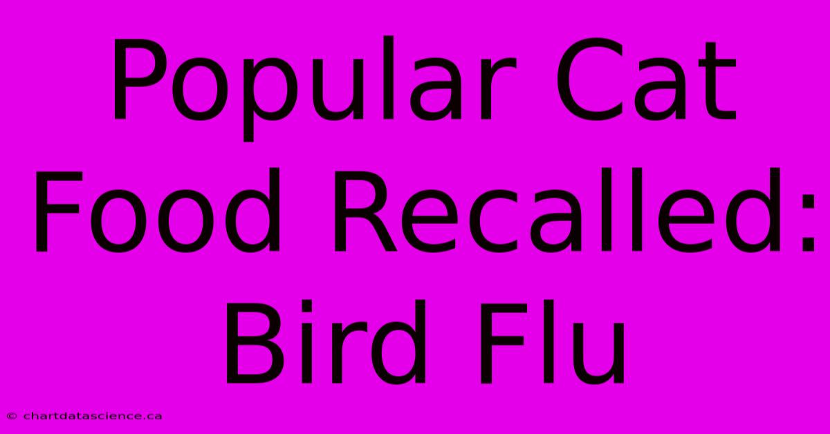 Popular Cat Food Recalled: Bird Flu