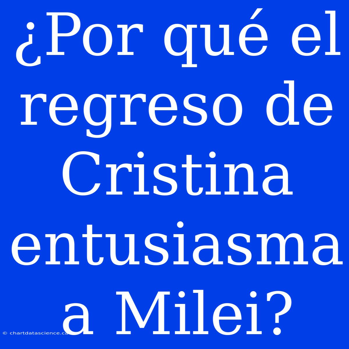 ¿Por Qué El Regreso De Cristina Entusiasma A Milei?