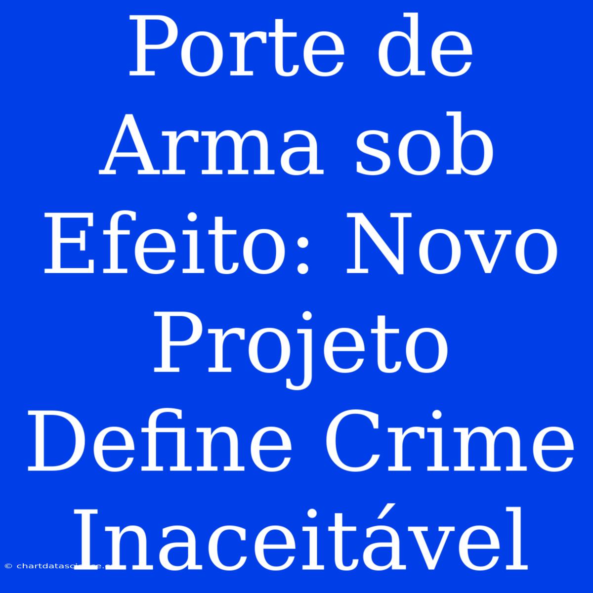 Porte De Arma Sob Efeito: Novo Projeto Define Crime Inaceitável