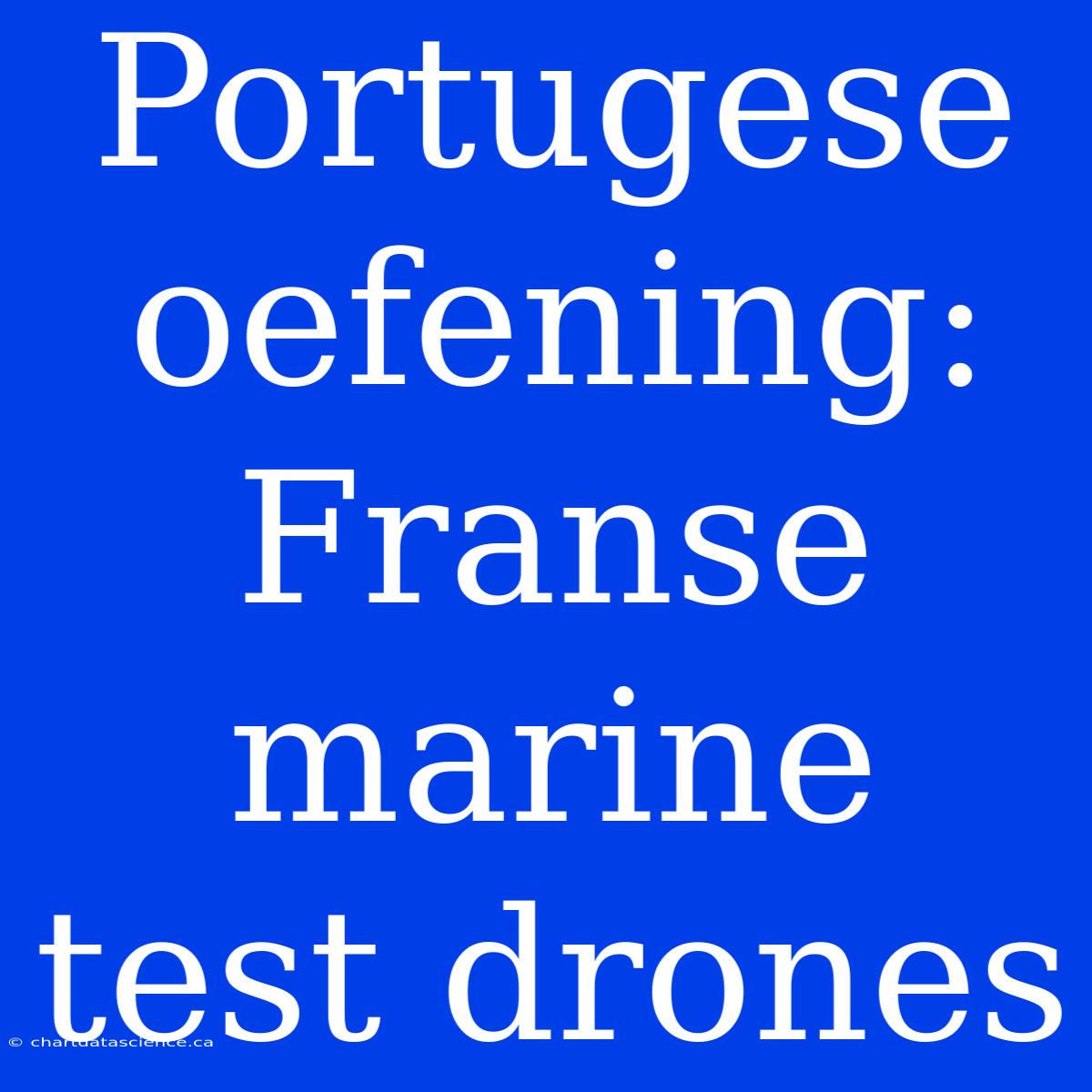 Portugese Oefening: Franse Marine Test Drones