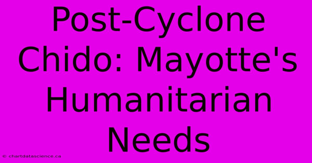 Post-Cyclone Chido: Mayotte's Humanitarian Needs