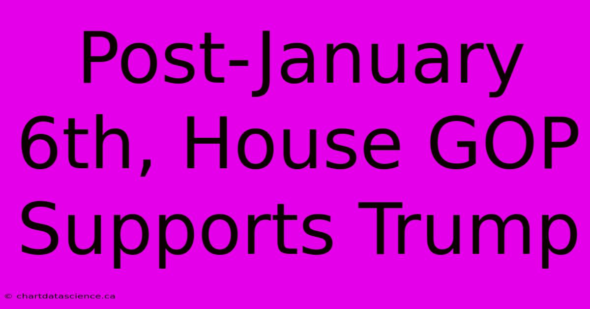 Post-January 6th, House GOP Supports Trump