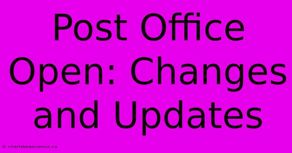 Post Office Open: Changes And Updates