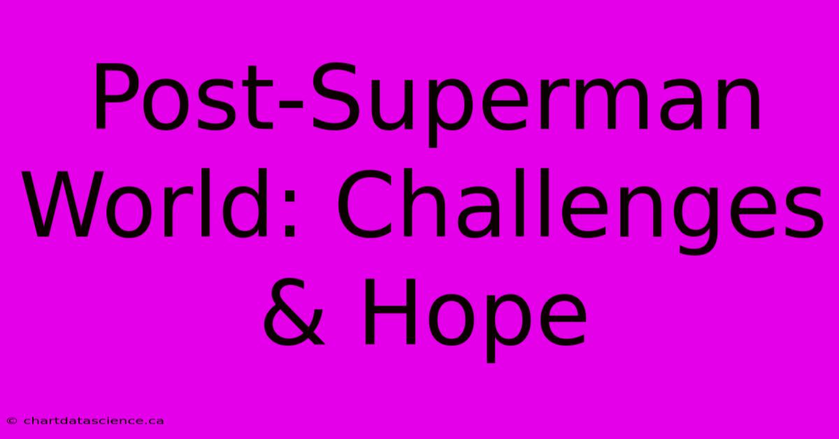 Post-Superman World: Challenges & Hope