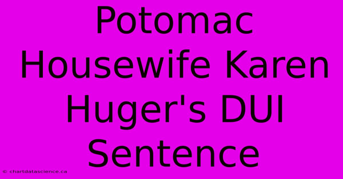 Potomac Housewife Karen Huger's DUI Sentence