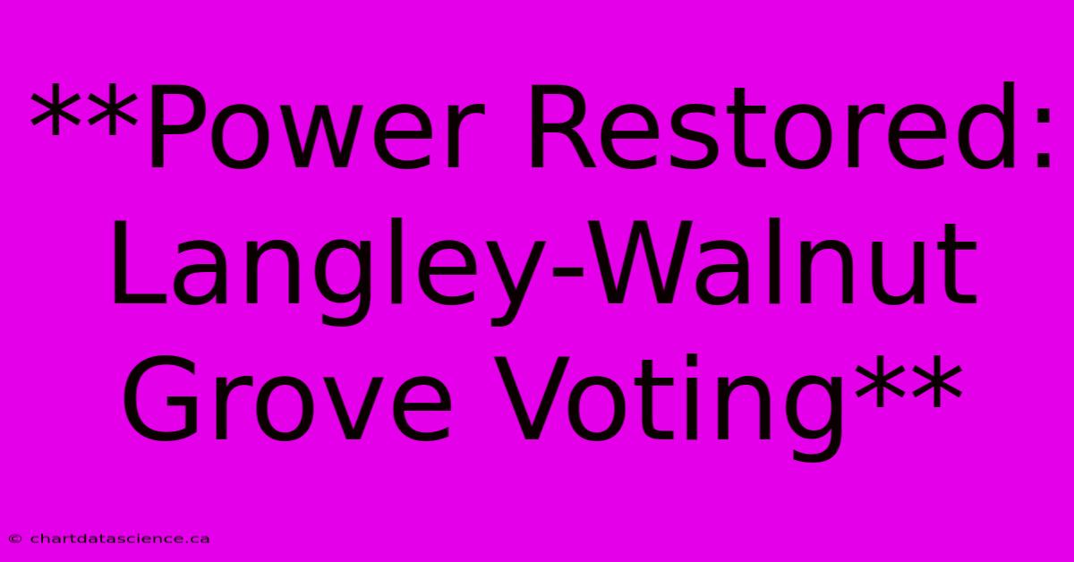 **Power Restored: Langley-Walnut Grove Voting**