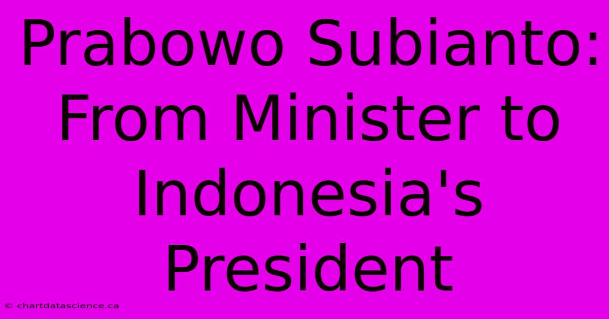 Prabowo Subianto: From Minister To Indonesia's President