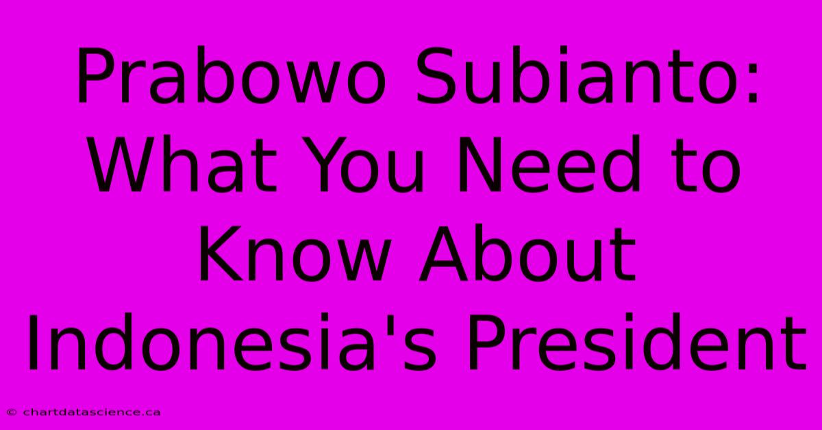 Prabowo Subianto: What You Need To Know About Indonesia's President