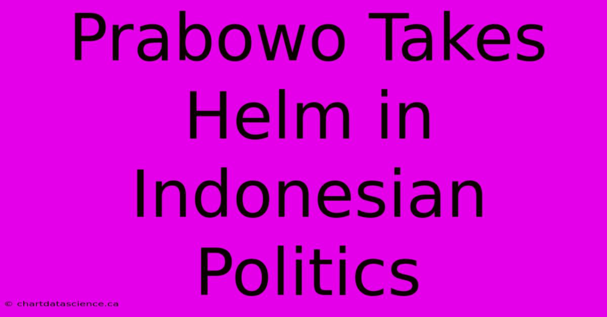 Prabowo Takes Helm In Indonesian Politics 