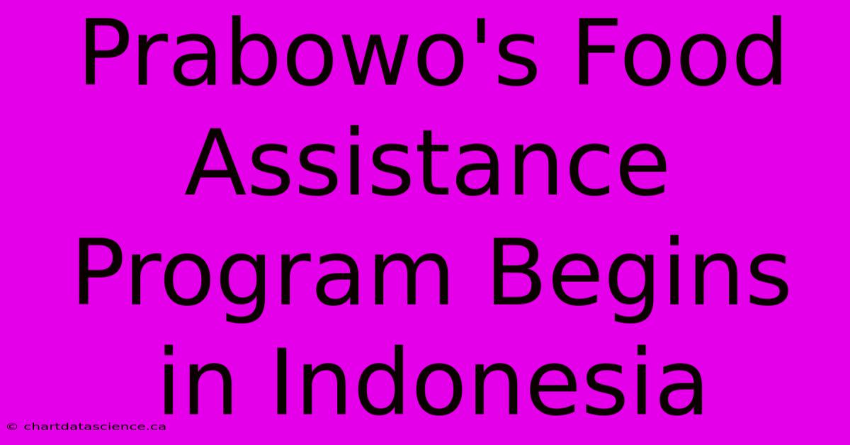 Prabowo's Food Assistance Program Begins In Indonesia