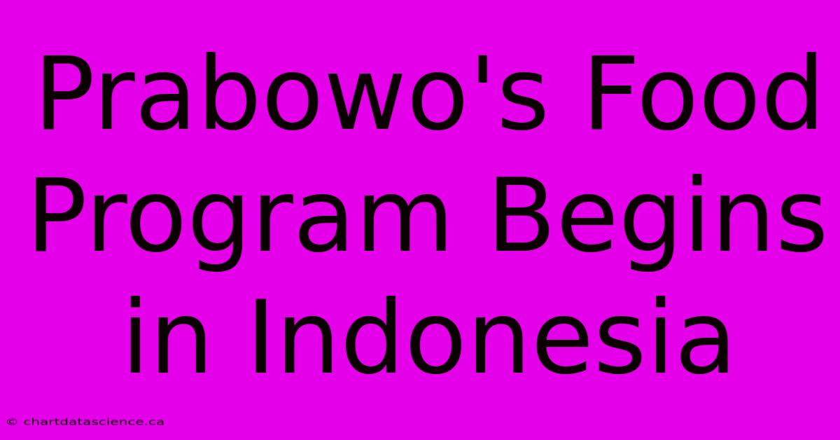 Prabowo's Food Program Begins In Indonesia