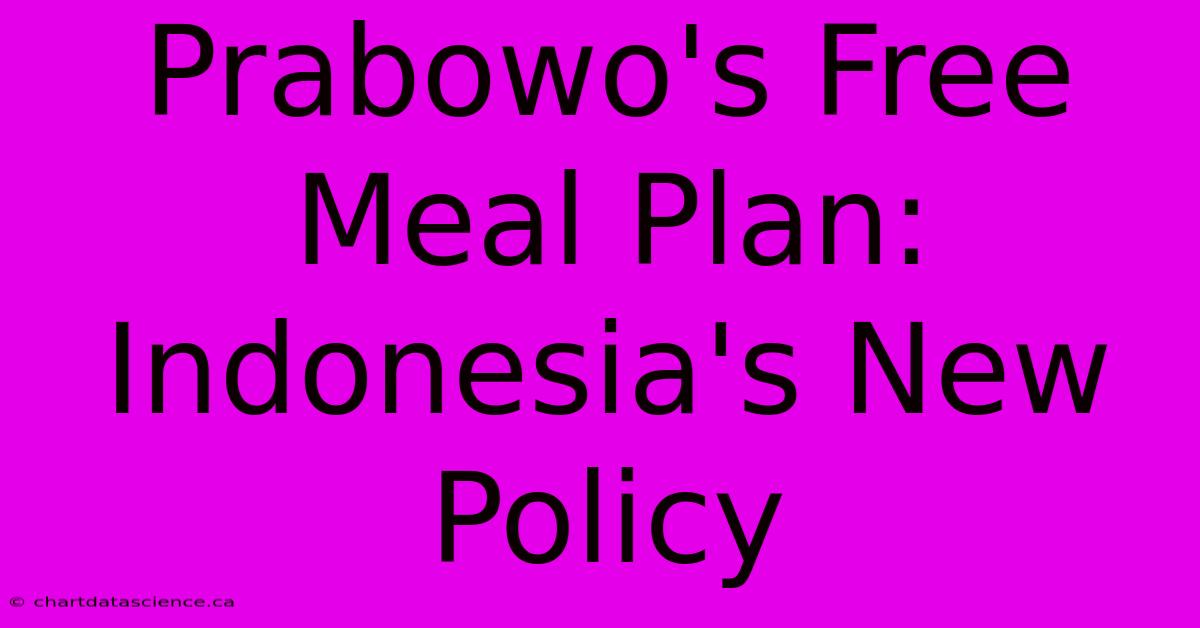 Prabowo's Free Meal Plan: Indonesia's New Policy