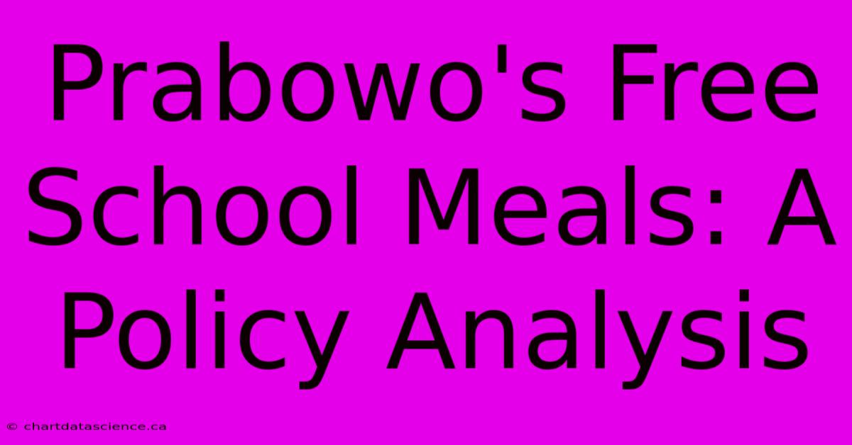 Prabowo's Free School Meals: A Policy Analysis 