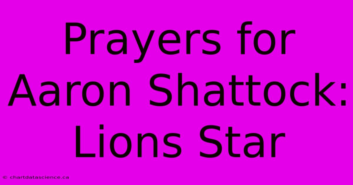 Prayers For Aaron Shattock: Lions Star