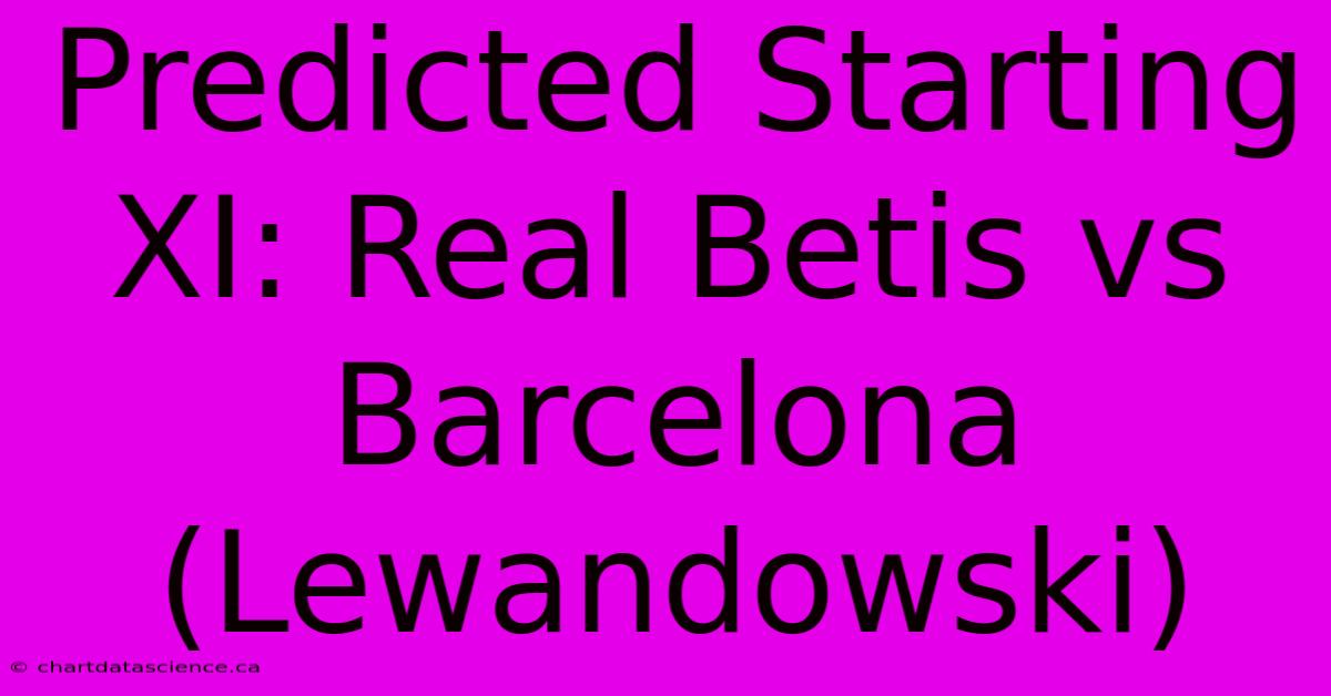 Predicted Starting XI: Real Betis Vs Barcelona (Lewandowski)