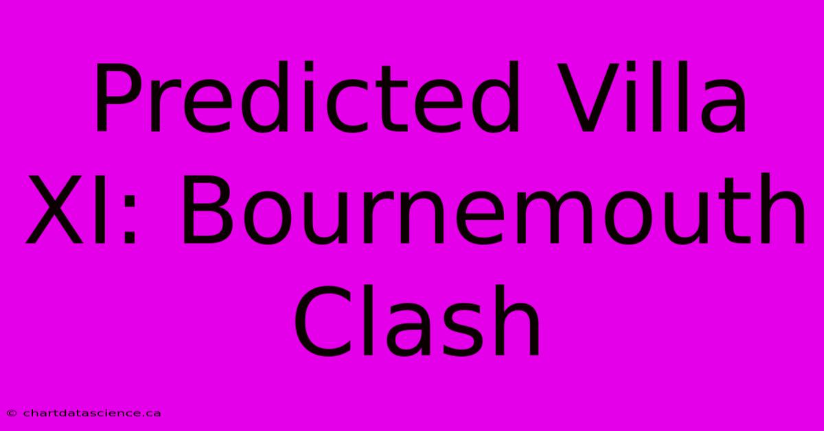 Predicted Villa XI: Bournemouth Clash 