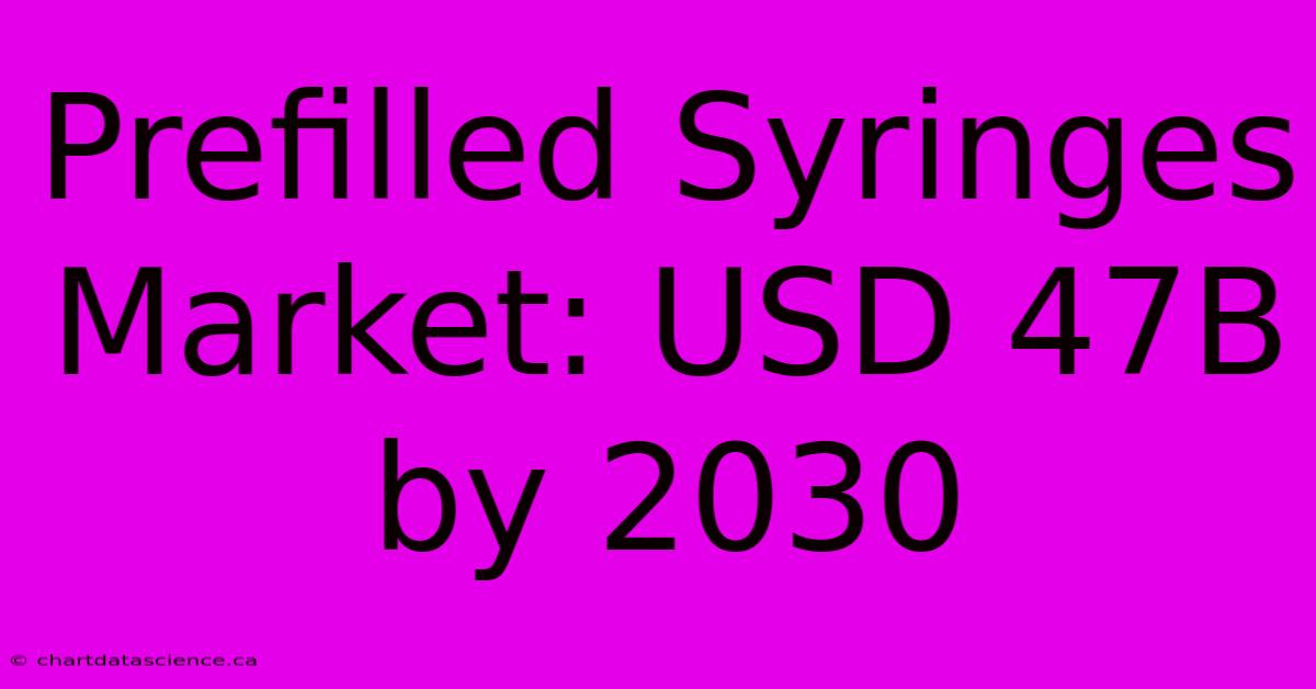 Prefilled Syringes Market: USD 47B By 2030