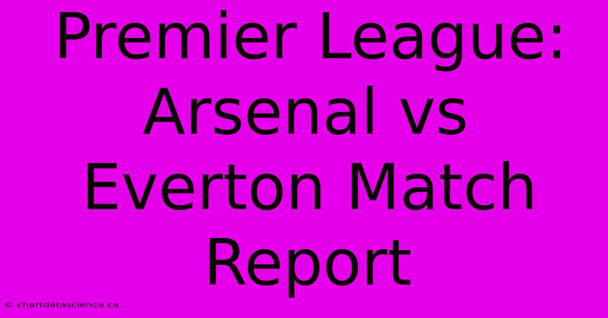 Premier League: Arsenal Vs Everton Match Report