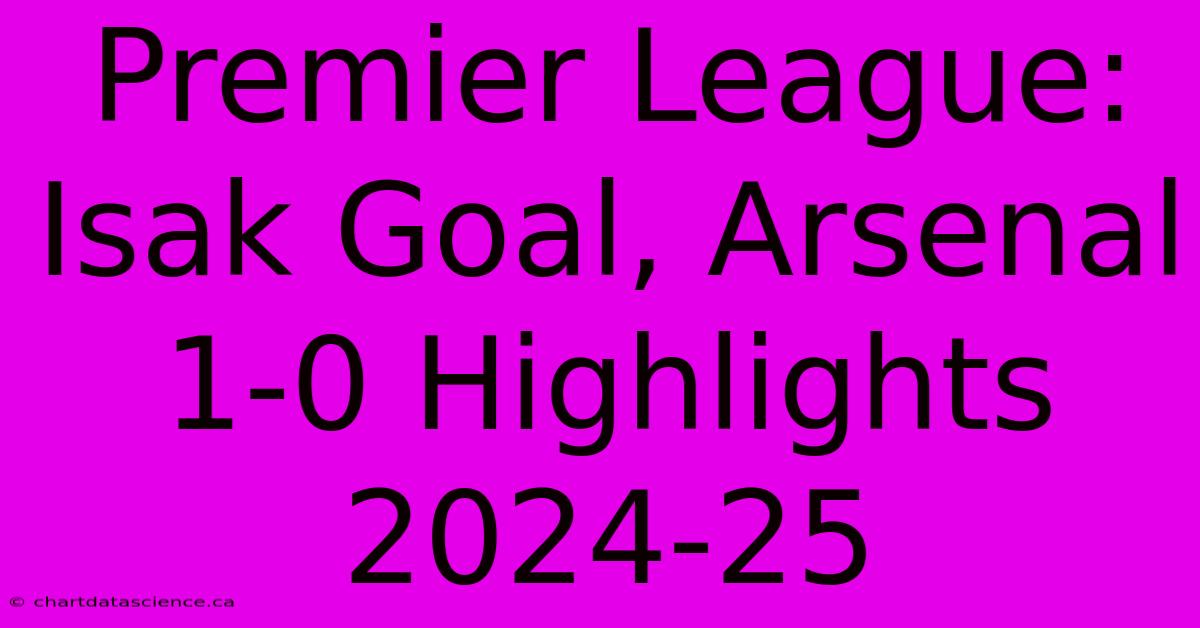 Premier League: Isak Goal, Arsenal 1-0 Highlights 2024-25