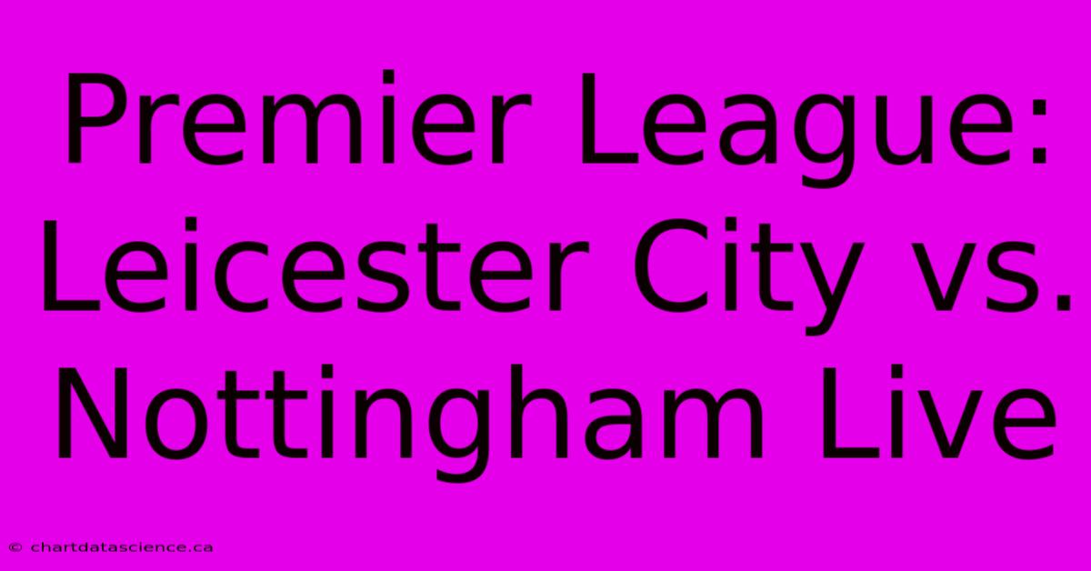 Premier League: Leicester City Vs. Nottingham Live