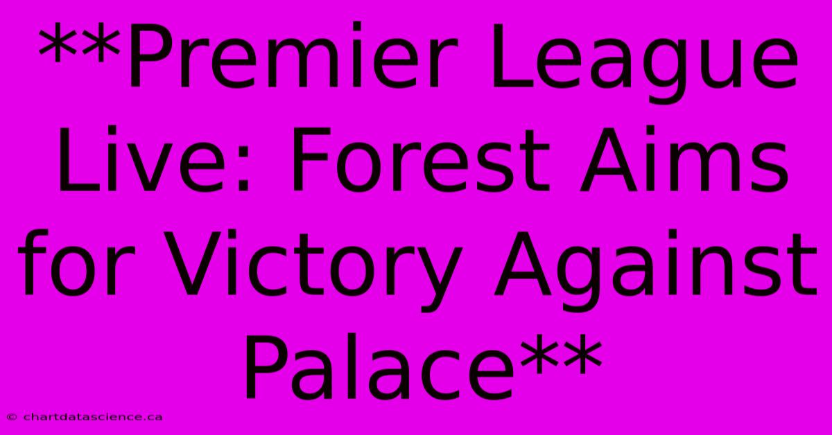 **Premier League Live: Forest Aims For Victory Against Palace**