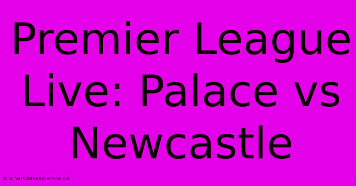 Premier League Live: Palace Vs Newcastle