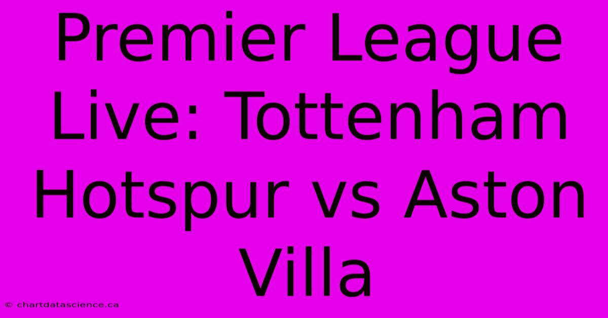 Premier League Live: Tottenham Hotspur Vs Aston Villa