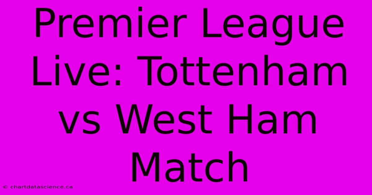 Premier League Live: Tottenham Vs West Ham Match 