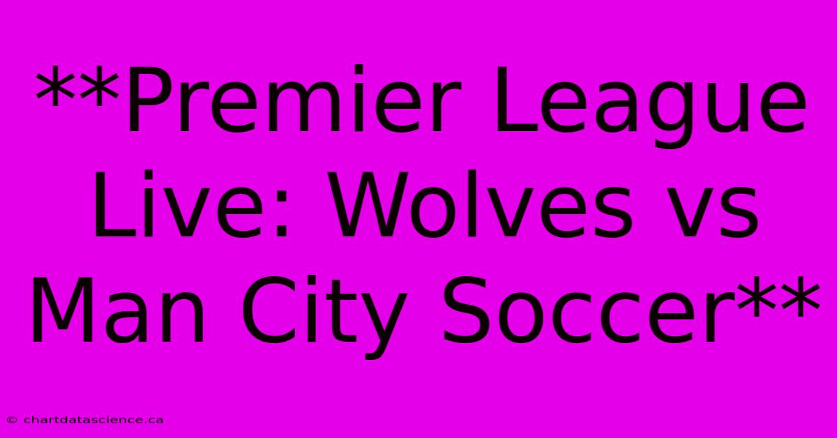 **Premier League Live: Wolves Vs Man City Soccer**