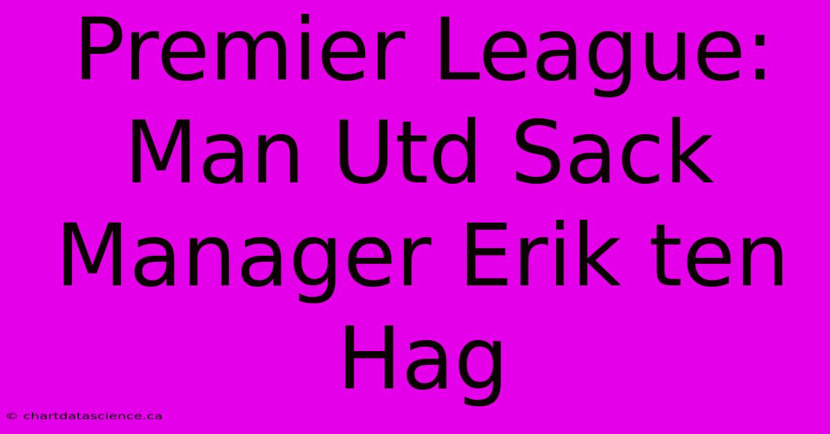 Premier League: Man Utd Sack Manager Erik Ten Hag