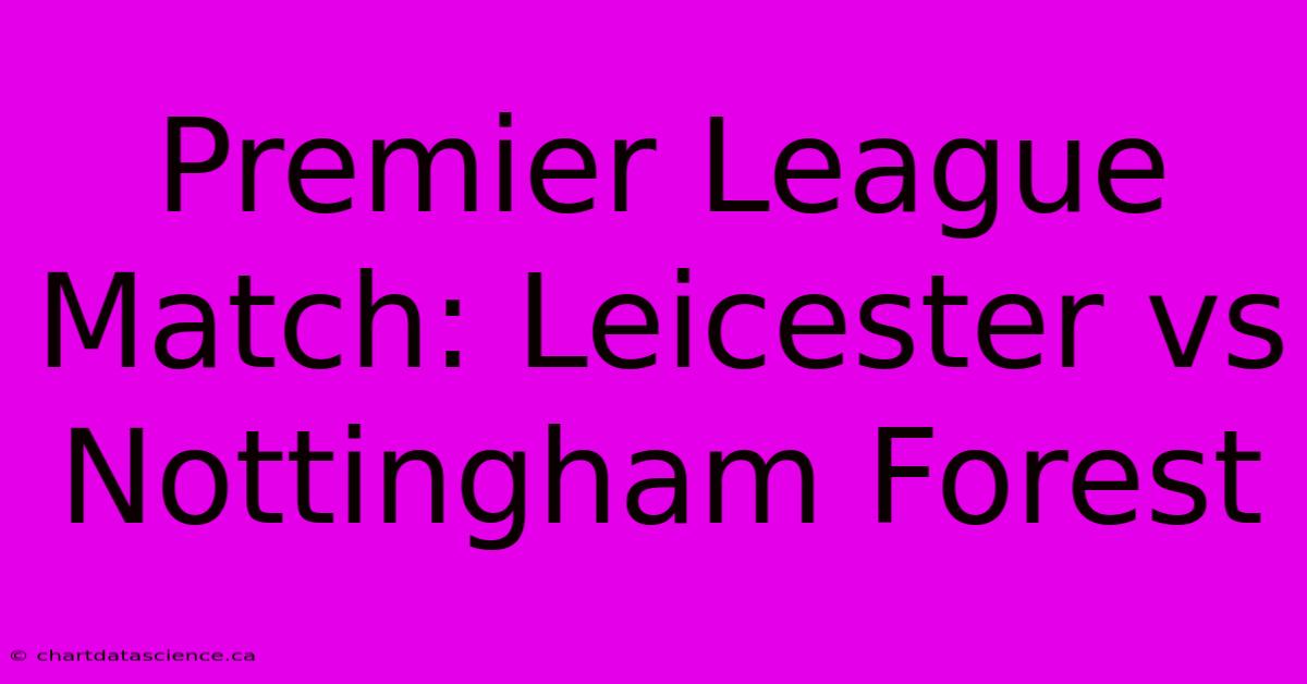 Premier League Match: Leicester Vs Nottingham Forest