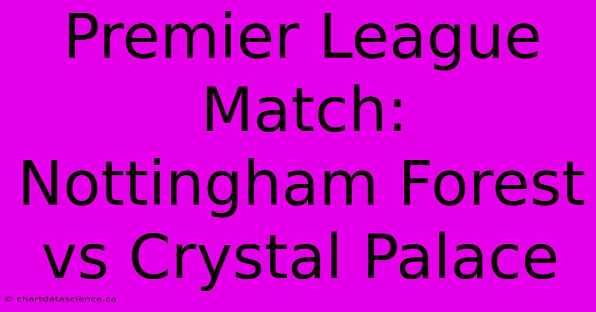 Premier League Match: Nottingham Forest Vs Crystal Palace