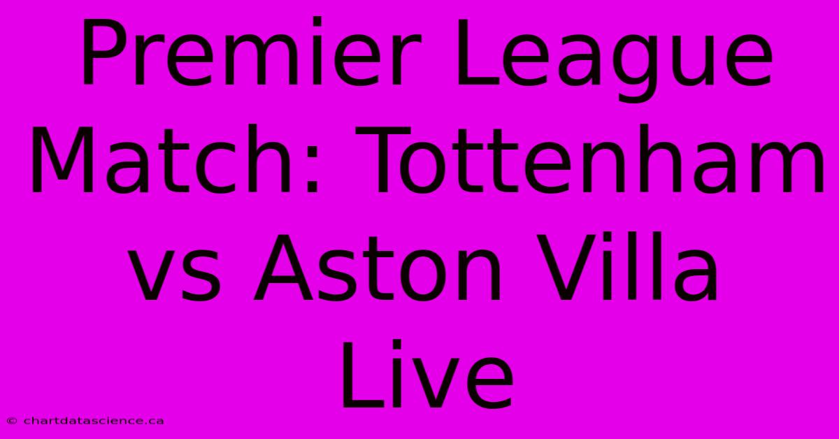 Premier League Match: Tottenham Vs Aston Villa Live 