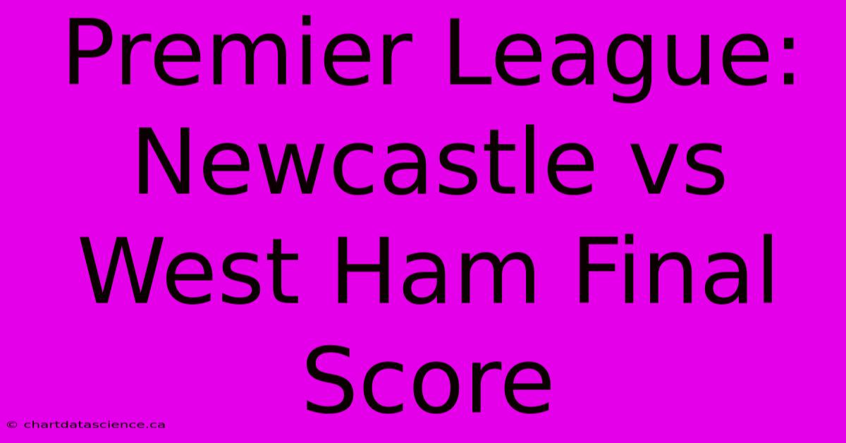 Premier League: Newcastle Vs West Ham Final Score