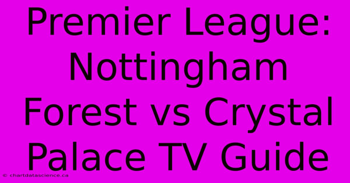 Premier League: Nottingham Forest Vs Crystal Palace TV Guide