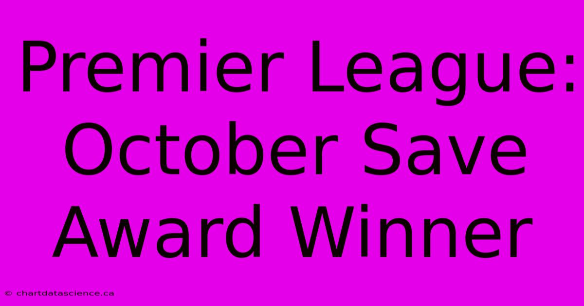 Premier League: October Save Award Winner